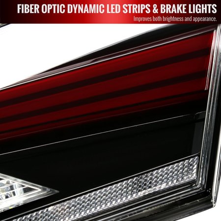 Spec-D Tuning LED TAIL LIGHTS WITH GLOSSY BLACK HOUSING AND CLEAR LENS, 2PK LT-CAM18BKLED-SQ-RS